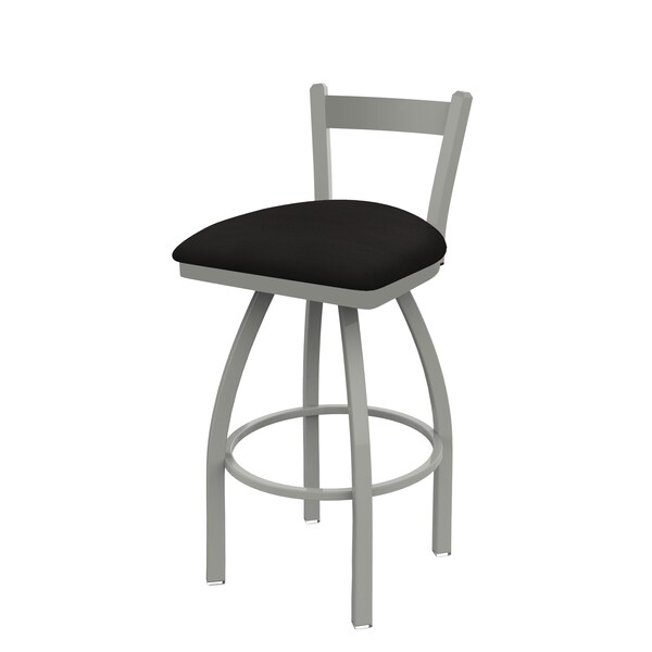 25" Low Back Swivel Counter Stool, Nickel Finish, Canter Espresso Seat